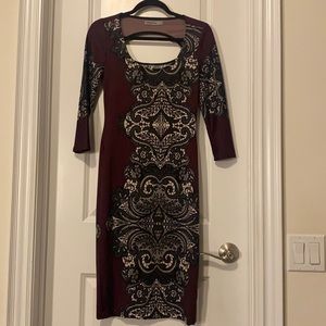 Burgundy printed dress